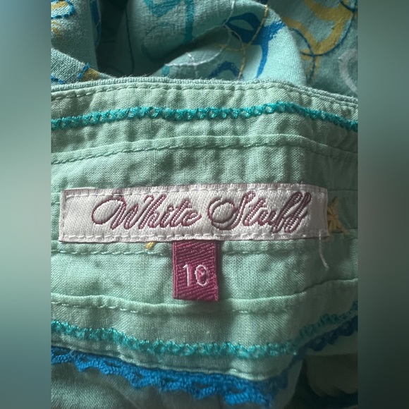 White Stuff 90s Vintage Linen A-lined Midi Skirt Blue (10) - Picture 14 of 16